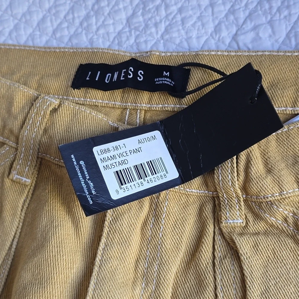 Lioness Mustard Yellow Baggy Miami Vice Cargo Jeans - Picture 6 of 12